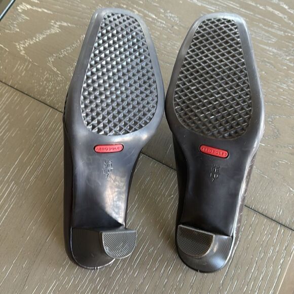 AEROSOLES Women’s Slip-On Mules Brown Faux Leather Pumps Square Toe Size 9M EUC - Picture 8 of 12